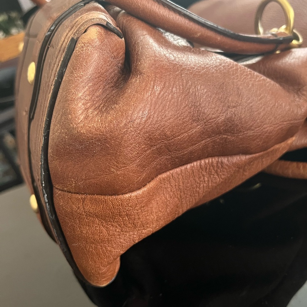 Coach Hampton Leather Carryall 15404
Brown Leather Handbag with Gold Accents - Picture 16 of 16